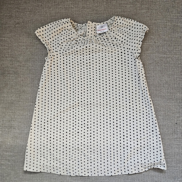 HANNA ANDERSSON IVORY POLKA DOT SHIFT DRESS GIRLS SIZE 100/4 - Picture 1 of 3